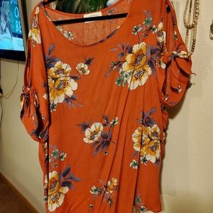 Orange floral cold should top